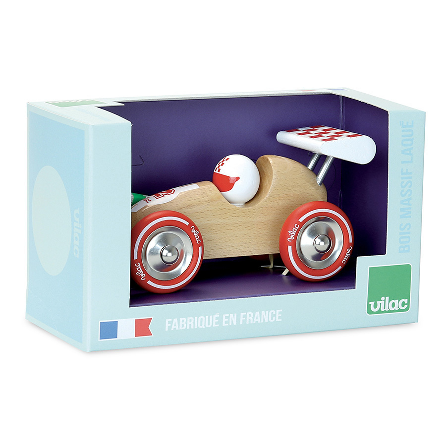 Voiture de course en bois - 16,5 cm