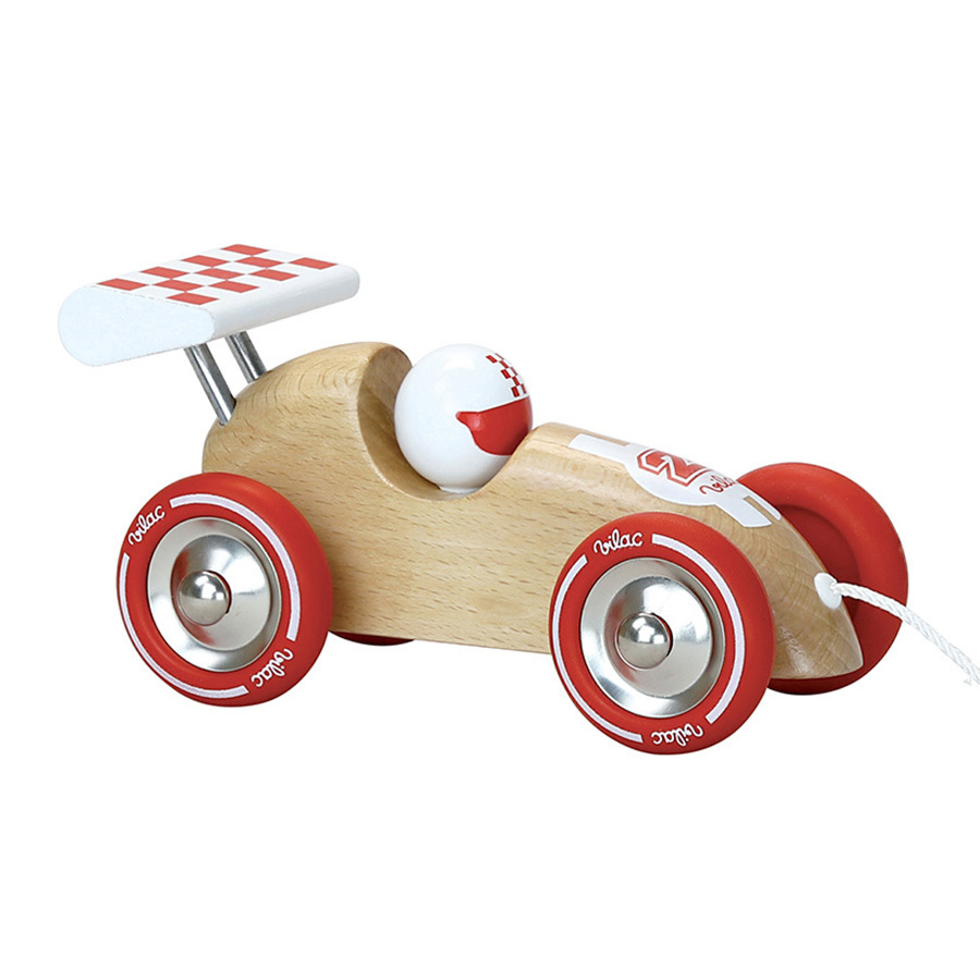 Jouet à tirer, Voiture de course bois naturel - Jouets à tirer - VILAC