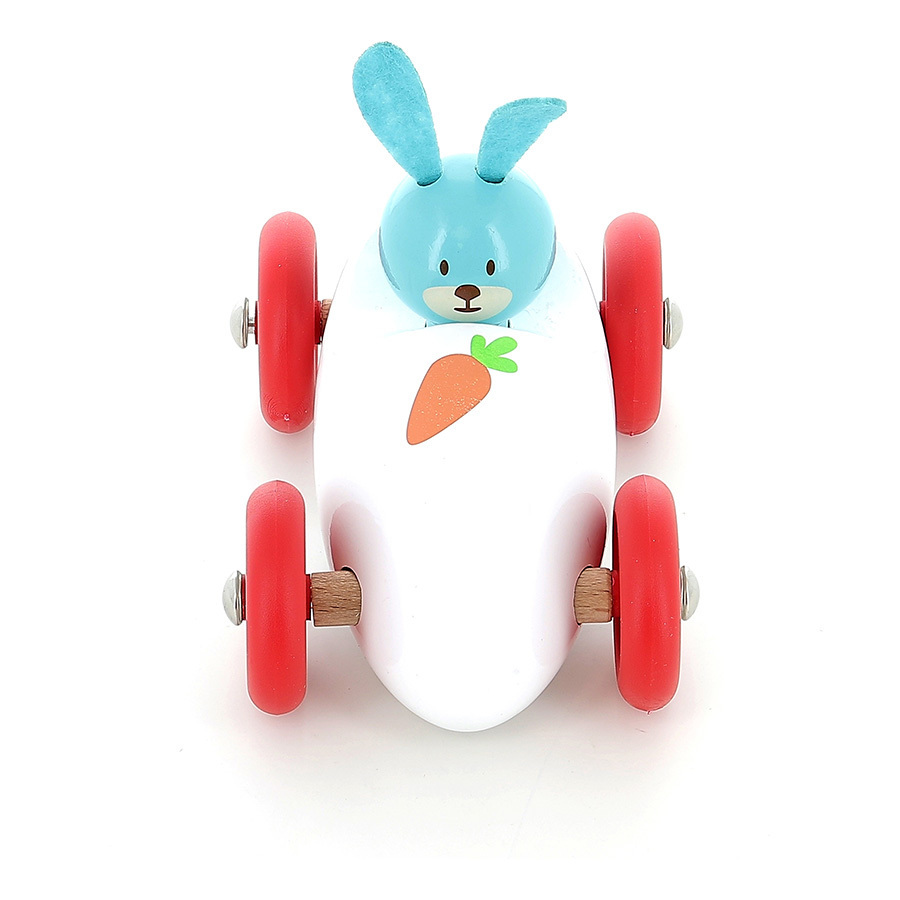 Voiture & Lapin en bois Bunny Car Bleu roi