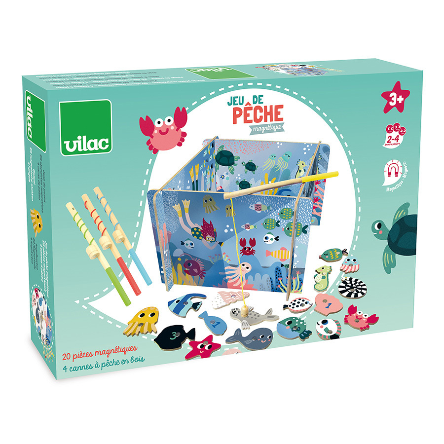 Jeu de peche magnetique michelle carlslund, jouets en bois