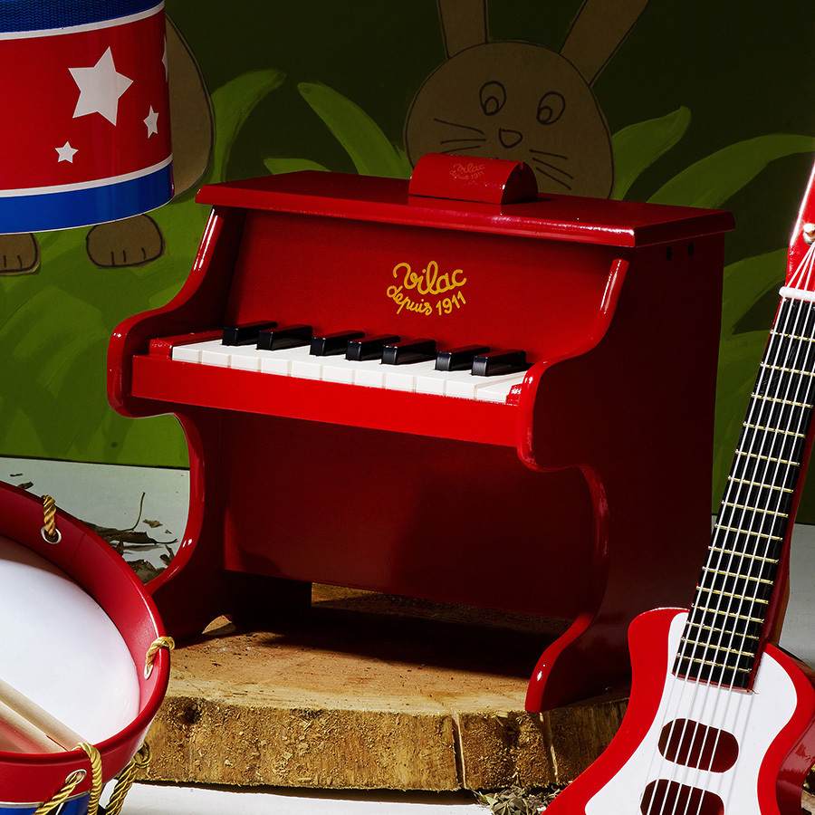 E-piano rouge avec partitions - Vilac - Jouets en bois