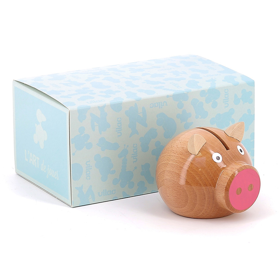 Tirelire cochon bois naturel-rose - Tirelires en bois, Tirelire pour  enfant, Déco bois enfant - VILAC