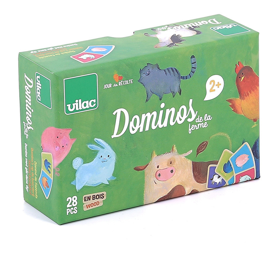 Dominos reversibles les animaux, jouets en bois