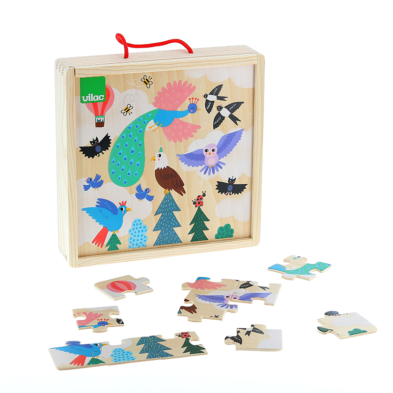 3 puzzles Animaux du monde - Puzzle en bois - VILAC