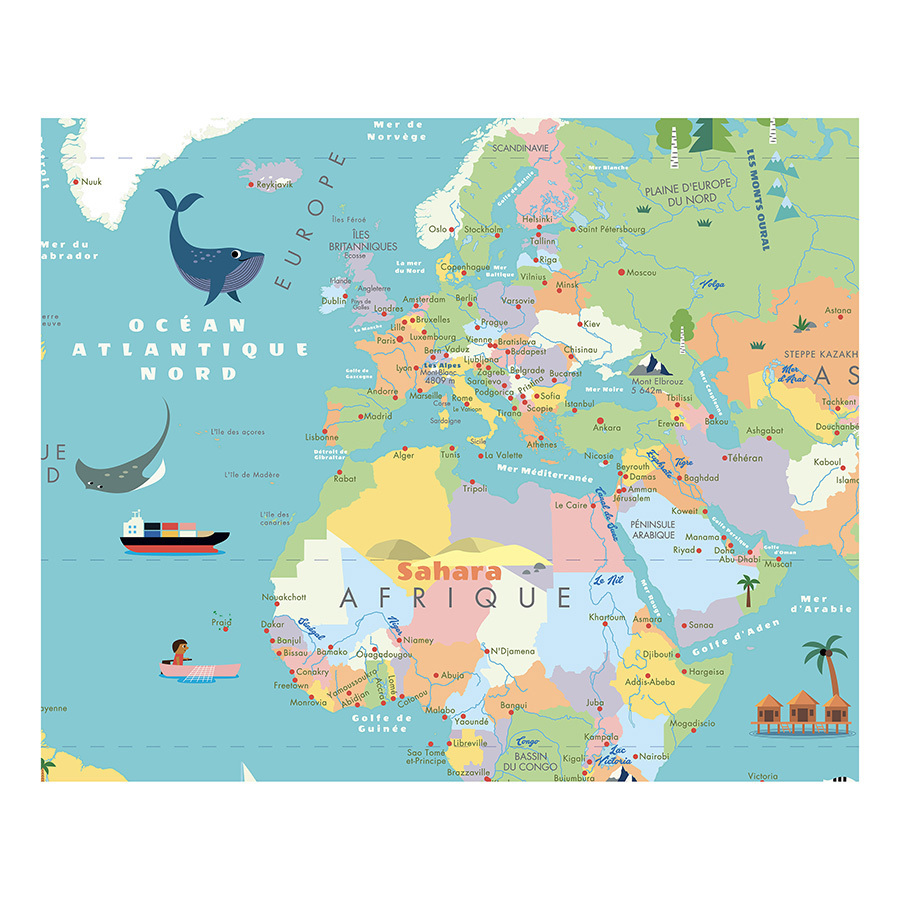 apprentissage amusant | Carte du Monde Voyage de Rêve
