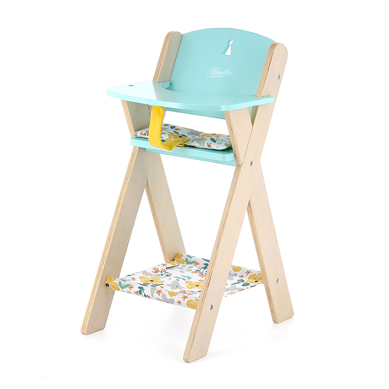 Chaise haute pour poupée multifonction - Tendance scandinave couleurs  neutres - Jouet en bois d'imitation