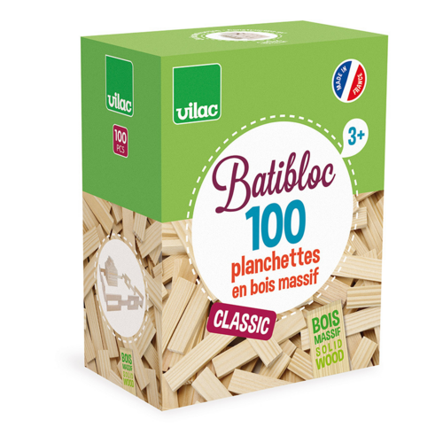 Building toys - 100 natural wood pieces set