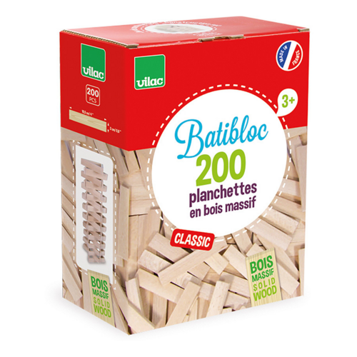 Building toys - 200 natural wood pieces set