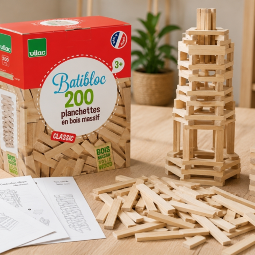 Made in France - 200 natural wood pieces set