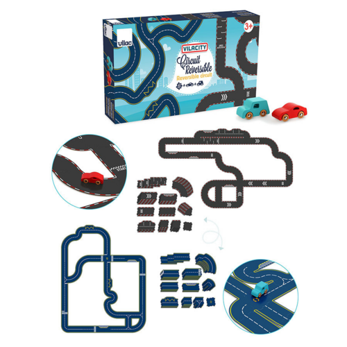 Garages and vehicles - 42- piece reversible circuit + 2 cars