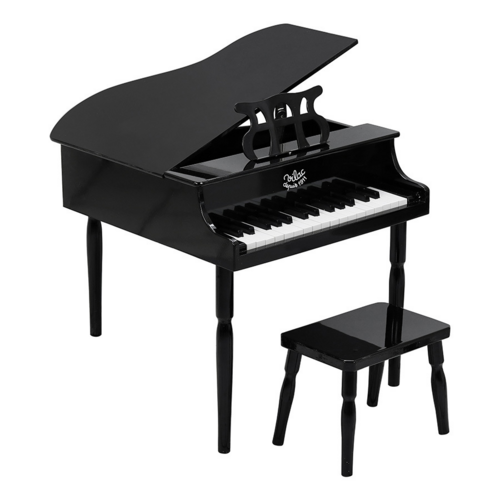 Music - Black grand piano with 30 keys and sheet music