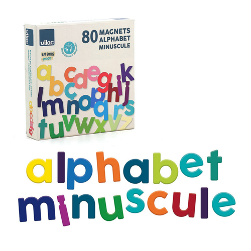 Educational games - Box set of 80 lowercase letters alphabet magnets 
