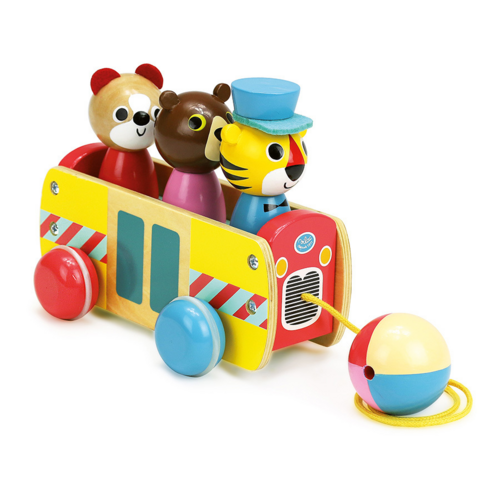 First stories - Coach pull toy