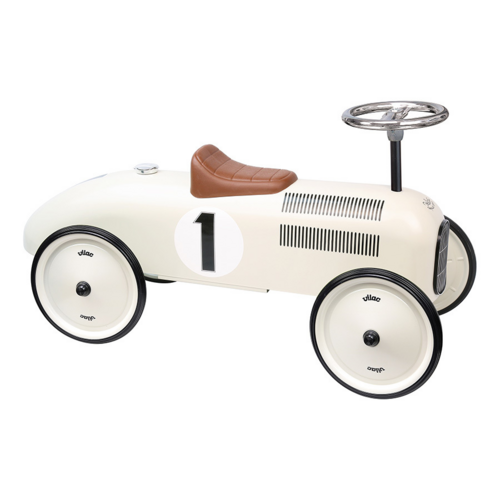 Metal ride on toys - Cream White vintage car
