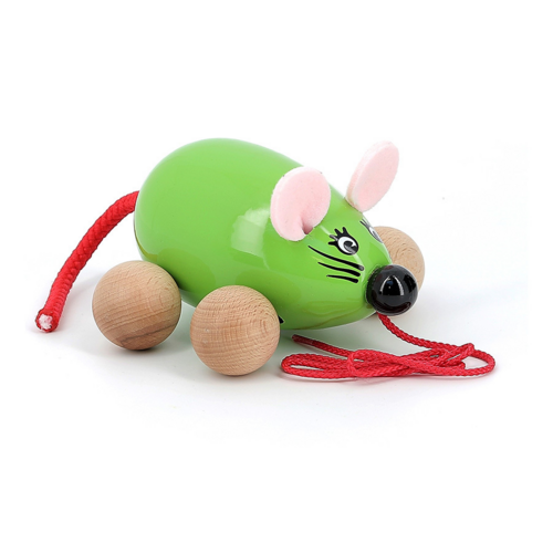 Pull toys - Lisa pull along mouse, green
