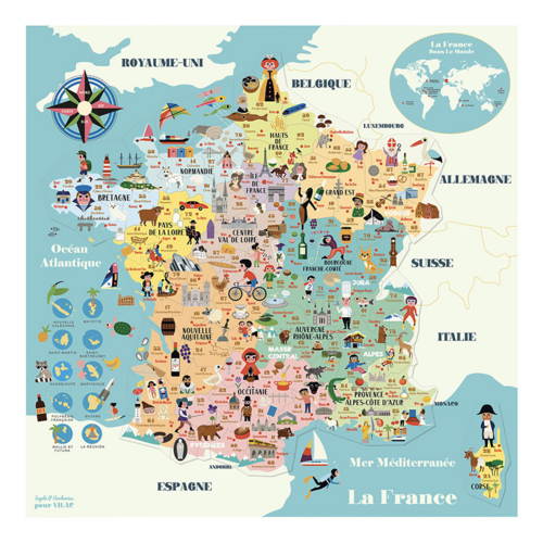 Educational games - Magnetic map of France by Ingela P.Arrhenius