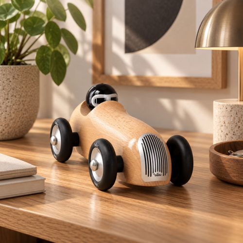 Made in France - Natural wood old sport car