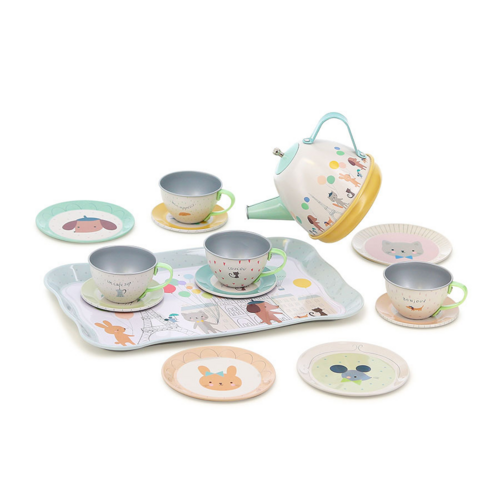 Kitchens and play markets - Nature - musical tin tea set - Sarah Betz