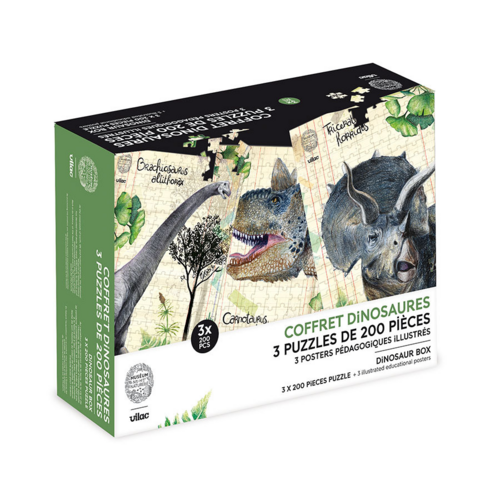 Puzzles - Set of 3 dinosaur puzzles - Museum national d'Histoire naturelle