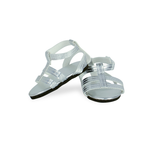  - Silver sandals for 39 / 40 / 44 / 48 cm dolls