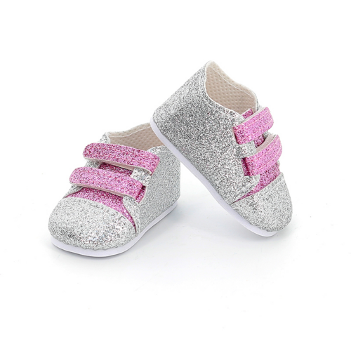  - Sneakers pink and silver for 34 cm doll