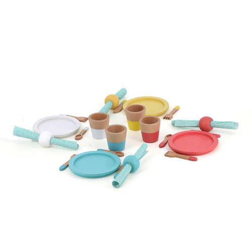 Kitchens and play markets - Wooden lunch set